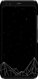 3D пластиковый матовый чехол Черно белые абстрактные горы для Google Pixel 4 - 6437m-1755 изображение 