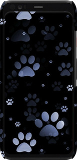 3D пластиковый матовый чехол С синими отпечатками лап для Google Pixel 4 - 6441m-1755 изображение 