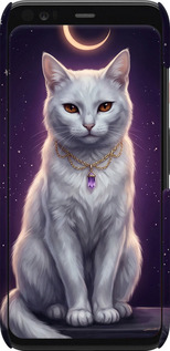 3D пластиковий матовий чехол Mystic White Cat Gothic Dark Purple Gold для Google Pixel 4 - 6805m-1755 изображение 