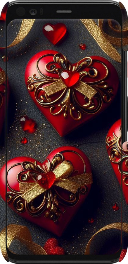 3D пластиковий матовий чехол Сердечки v4 для Google Pixel 4 - 5834m-1755 изображение 