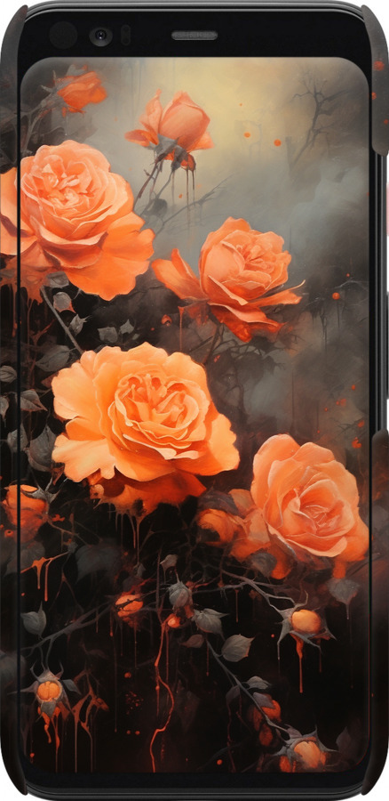 3D пластиковий матовий чехол Оранжеві троянди для Google Pixel 4 - 5944m-1755 изображение 