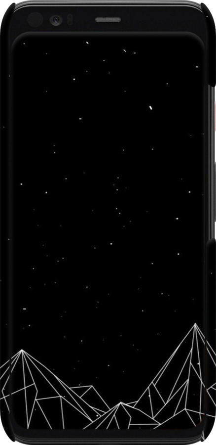 3D пластиковый матовый чехол Черно белые абстрактные горы для Google Pixel 4 - 6437m-1755 изображение 