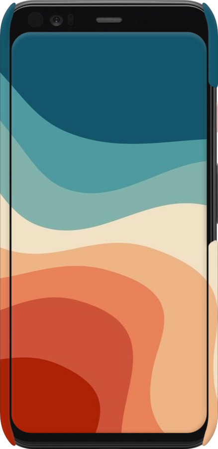 3D пластиковый матовый чехол В стиле ретро с волнами для Google Pixel 4 - 6531m-1755 изображение 