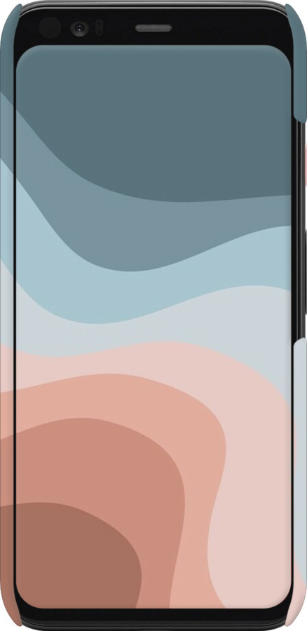 3D пластиковый матовый чехол С синими и розовыми волнами в стиле ретро для Google Pixel 4 - 6532m-1755 изображение 