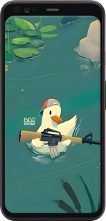 2D пластиковий чехол Каченя з автоматом для Google Pixel 4 - 6356t-1755 изображение 