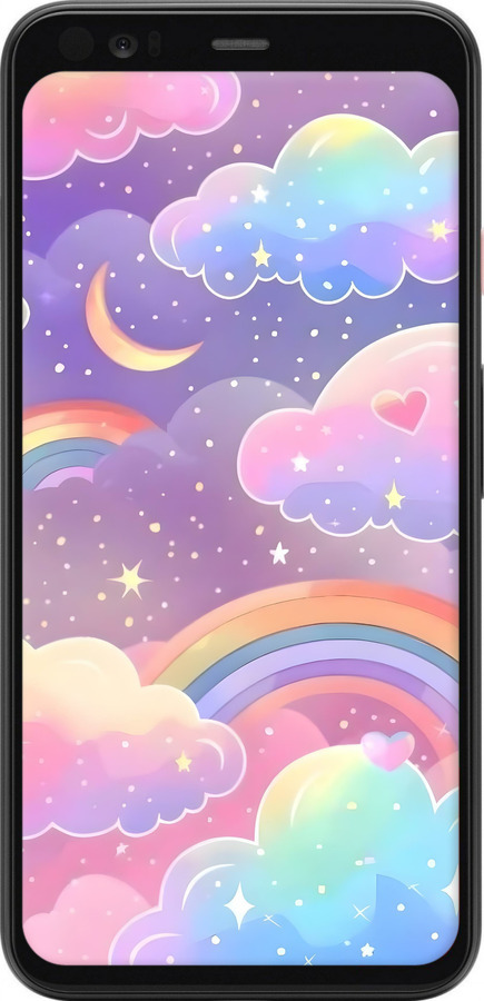 2D пластиковый чехол Облака и радуга для Google Pixel 4 - 6312t-1755 изображение 