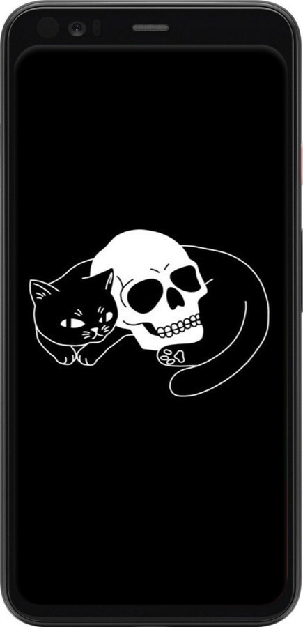2D пластиковый чехол С изображением кота и черепа для Google Pixel 4 - 6491t-1755 изображение 