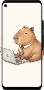 3D пластиковый матовый чехол Funny Capybara CEO Working для Google Pixel 4A - 6777m-1935 изображение 