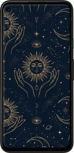 Силиконовый чехол Celestial Harmony: Sun & Moon Gold Mystic Pattern для Google Pixel 4A - 6778u-1935 изображение 