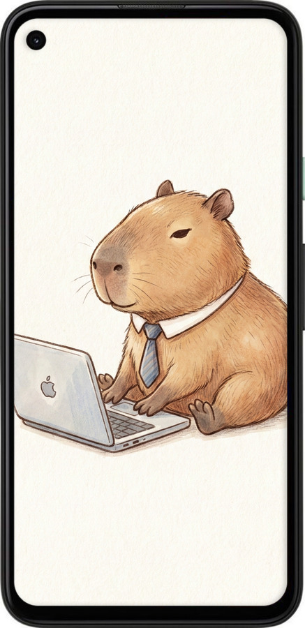 Силіконовий чехол Funny Capybara CEO Working для Google Pixel 4A - 6777u-1935 изображение 