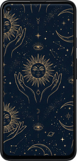 Силиконовый чехол Celestial Harmony: Sun & Moon Gold Mystic Pattern для Google Pixel 4A 5G - 6778u-2867 изображение 