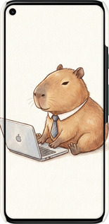 3D пластиковий матовий чехол Funny Capybara CEO Working для Google Pixel 5 - 6777m-2044 изображение 