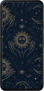 Силіконовий чехол Celestial Harmony: Sun & Moon Gold Mystic Pattern для Google Pixel 5 - 6778u-2044 изображение 