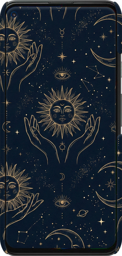 3D пластиковый матовый чехол Celestial Harmony: Sun & Moon Gold Mystic Pattern для Google Pixel 5A - 6778m-2286 изображение 