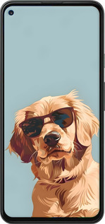 2D пластиковий чехол Пес в очках для Google Pixel 5A - 6381t-2286 изображение 