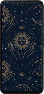 Силиконовый чехол Celestial Harmony: Sun & Moon Gold Mystic Pattern для Google Pixel 5A - 6778u-2286 изображение 
