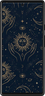 Силиконовый чехол Celestial Harmony: Sun & Moon Gold Mystic Pattern для Google Pixel 6 - 6778u-2364 изображение 