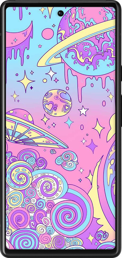 Силиконовый чехол Розовая галактика для Google Pixel 6 - 4146u-2364 изображение 