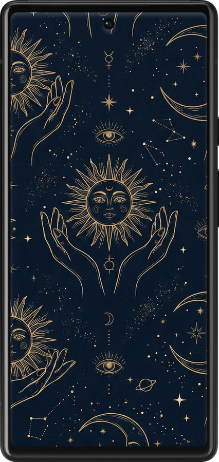 Силиконовый чехол Celestial Harmony: Sun & Moon Gold Mystic Pattern для Google Pixel 6 - 6778u-2364 изображение 