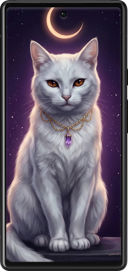 Силиконовый чехол Mystic White Cat Gothic Dark Purple Gold для Google Pixel 6 - 6805u-2364 изображение 