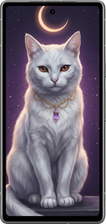 Силіконовий чехол Mystic White Cat Gothic Dark Purple Gold для Google Pixel 7a - 6805u-3048 изображение 
