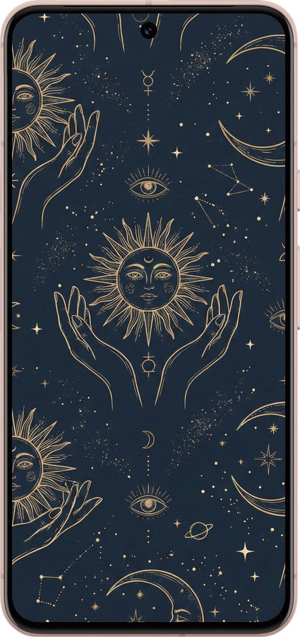Силиконовый чехол Celestial Harmony: Sun & Moon Gold Mystic Pattern для Google Pixel 8 - 6778u-3060 изображение 