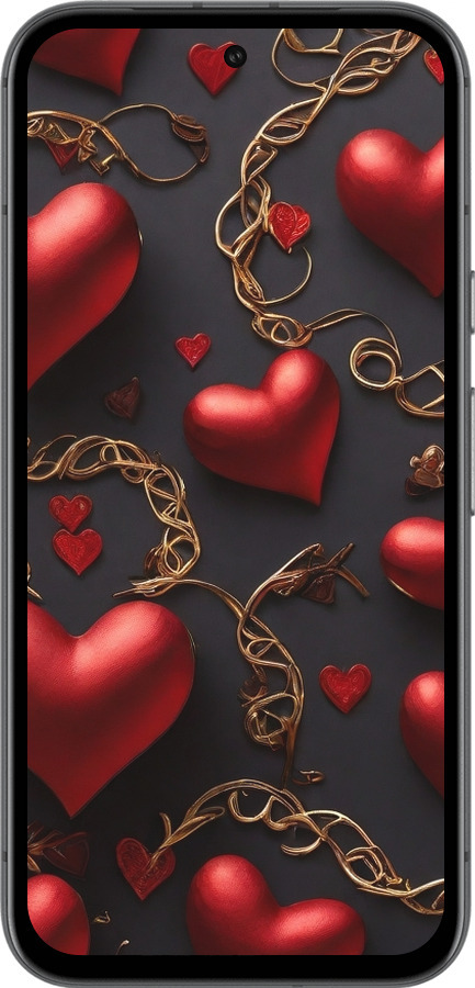 Силиконовый чехол Сердечки для Google Pixel 8A - 5831u-3406 изображение 