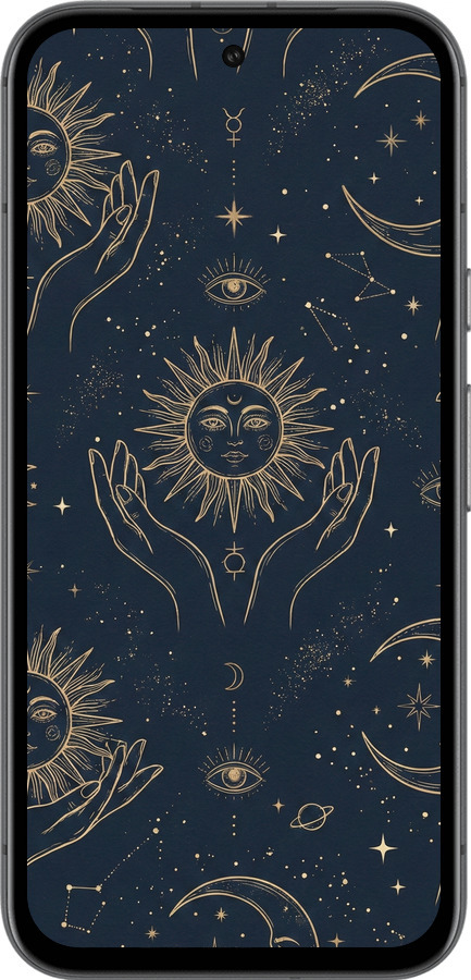Силіконовий чехол Celestial Harmony: Sun & Moon Gold Mystic Pattern для Google Pixel 8A - 6778u-3406 изображение 