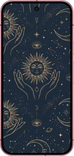 Силиконовый чехол Celestial Harmony: Sun & Moon Gold Mystic Pattern для Google Pixel 9 5G - 6778u-3643 изображение 