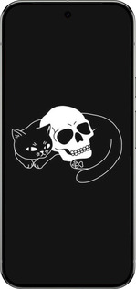 Силиконовый чехол С изображением кота и черепа для Google Pixel 9 PRO XL - 6491u-3749 изображение 