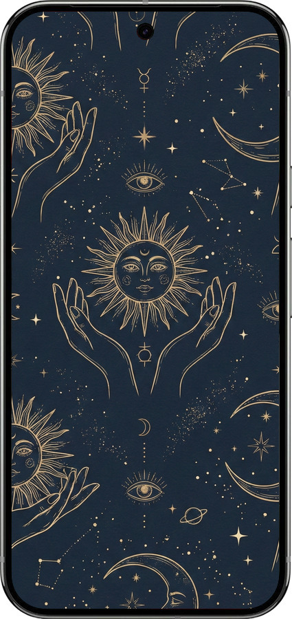 Силіконовий чехол Celestial Harmony: Sun & Moon Gold Mystic Pattern для Google Pixel 9 PRO XL - 6778u-3749 изображение 