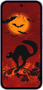 Силиконовый чехол Чёрная кошка под луной для Google Pixel 9A - 1190u-3899 изображение 