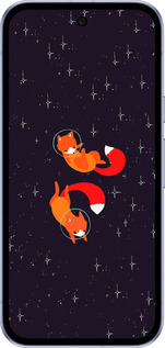 Силиконовый чехол Лисички в космосе для Google Pixel 9A - 4519u-3899 изображение 