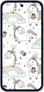 Силиконовый чехол Единорог и кофе для Google Pixel 9A - 4661u-3899 изображение 