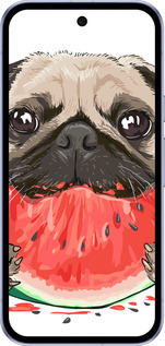 Силиконовый чехол Мопс и арбуз для Google Pixel 9A - 4665u-3899 изображение 