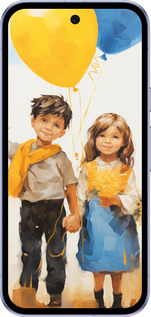 Силиконовый чехол Дети с шариками для Google Pixel 9A - 5659u-3899 изображение 