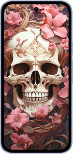 Силиконовый чехол Череп в розовых цветах для Google Pixel 9A - 5965u-3899 изображение 