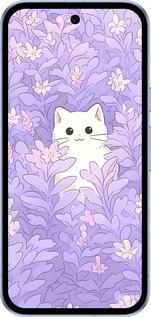 Силиконовый чехол Котик в цветах для Google Pixel 9A - 6390u-3899 изображение 