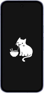 Силиконовый чехол С милым котом на черном фоне для Google Pixel 9A - 6528u-3899 изображение 