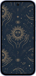 Силиконовый чехол Celestial Harmony: Sun & Moon Gold Mystic Pattern для Google Pixel 9A - 6778u-3899 изображение 