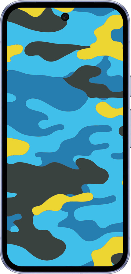 Силиконовый чехол Желто-голубой камуфляж для Google Pixel 9A - 1084u-3899 изображение 