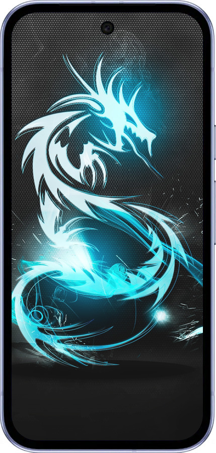 Силиконовый чехол Бело-голубой огненный дракон для Google Pixel 9A - 113u-3899 изображение 