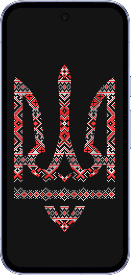 Силиконовый чехол Герб - вышиванка на черном фоне для Google Pixel 9A - 1196u-3899 изображение 