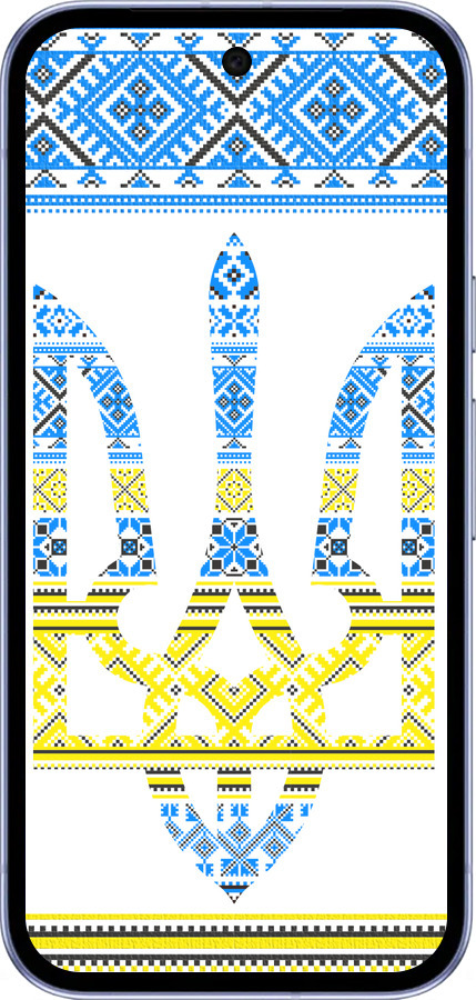 Силиконовый чехол Герб - вышиванка желто-голубая для Google Pixel 9A - 1197u-3899 изображение 
