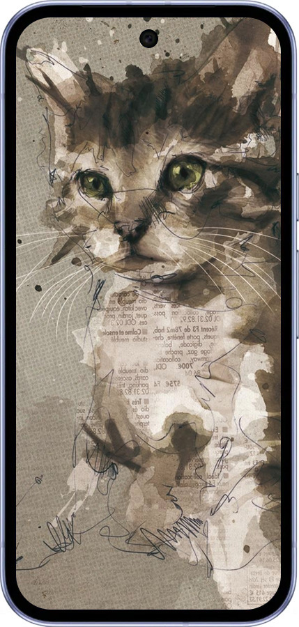 Силиконовый чехол Котёнок из пятен и линий для Google Pixel 9A - 119u-3899 изображение 