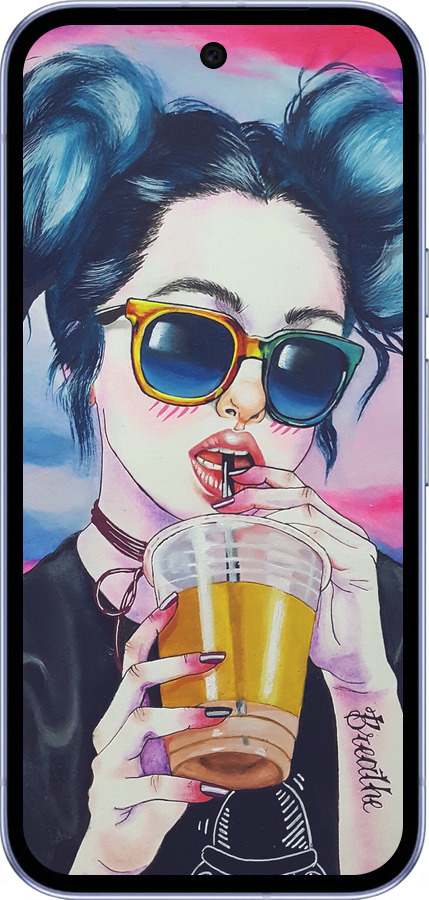 Силиконовый чехол Арт-девушка в очках для Google Pixel 9A - 3994u-3899 изображение 