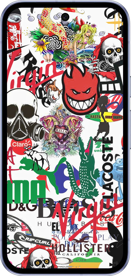 Силиконовый чехол Many different logos для Google Pixel 9A - 4022u-3899 изображение 