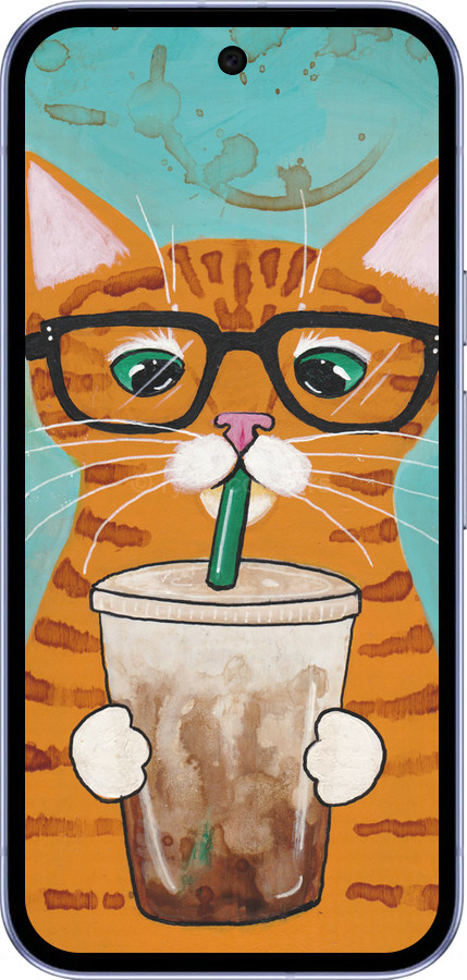 Силиконовый чехол Зеленоглазый кот в очках для Google Pixel 9A - 4054u-3899 изображение 