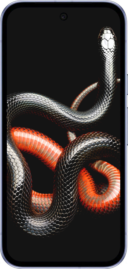 Силиконовый чехол Красно-черная змея на черном фоне для Google Pixel 9A - 4063u-3899 изображение 