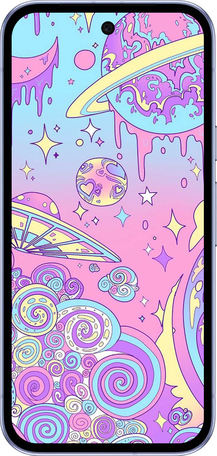 Силиконовый чехол Розовая галактика для Google Pixel 9A - 4146u-3899 изображение 